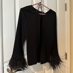 Calvin Klein Ostrich Feather Cardigan